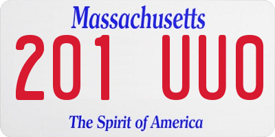 MA license plate 201UU0