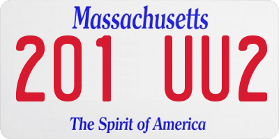 MA license plate 201UU2