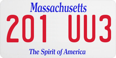 MA license plate 201UU3