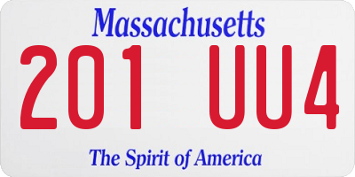 MA license plate 201UU4