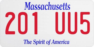 MA license plate 201UU5
