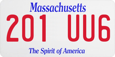 MA license plate 201UU6