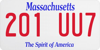 MA license plate 201UU7