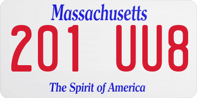 MA license plate 201UU8