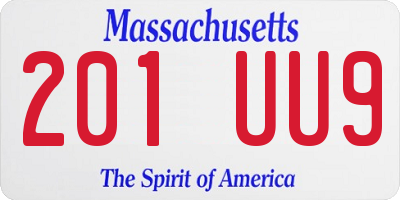 MA license plate 201UU9