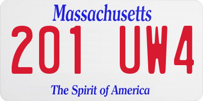 MA license plate 201UW4