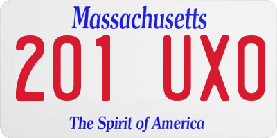 MA license plate 201UX0