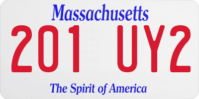 MA license plate 201UY2