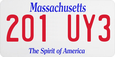 MA license plate 201UY3