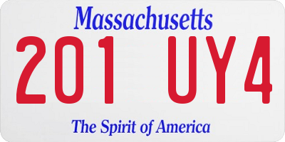 MA license plate 201UY4