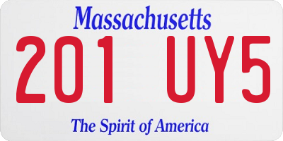 MA license plate 201UY5
