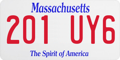 MA license plate 201UY6