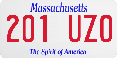 MA license plate 201UZ0