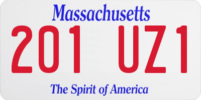 MA license plate 201UZ1