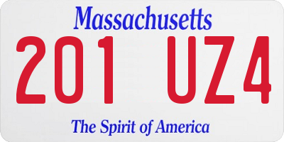 MA license plate 201UZ4