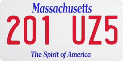 MA license plate 201UZ5