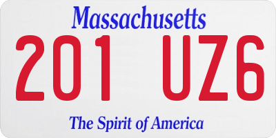 MA license plate 201UZ6