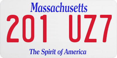MA license plate 201UZ7