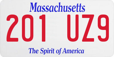 MA license plate 201UZ9