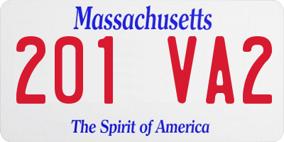 MA license plate 201VA2