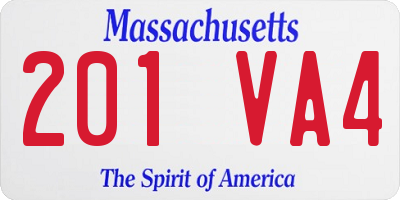 MA license plate 201VA4