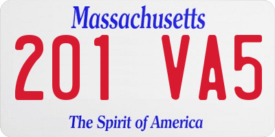 MA license plate 201VA5
