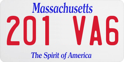 MA license plate 201VA6