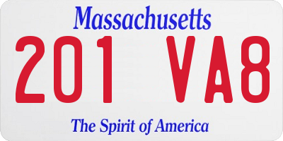 MA license plate 201VA8