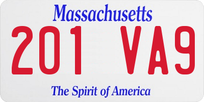MA license plate 201VA9