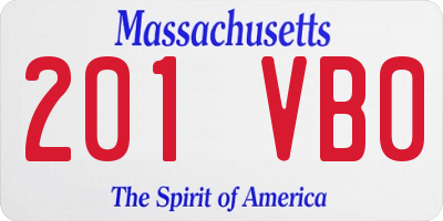 MA license plate 201VB0