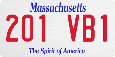 MA license plate 201VB1