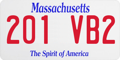 MA license plate 201VB2