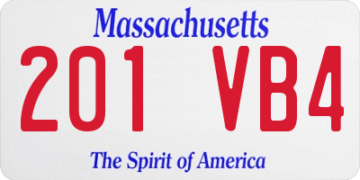 MA license plate 201VB4