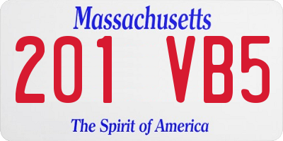 MA license plate 201VB5