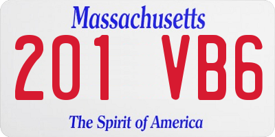 MA license plate 201VB6
