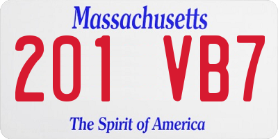 MA license plate 201VB7