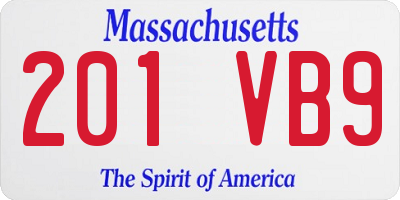 MA license plate 201VB9