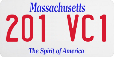 MA license plate 201VC1