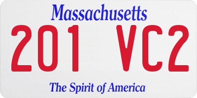 MA license plate 201VC2