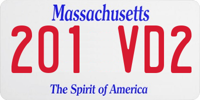 MA license plate 201VD2
