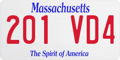 MA license plate 201VD4