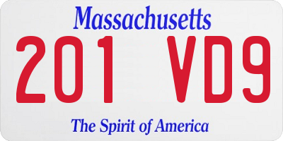 MA license plate 201VD9