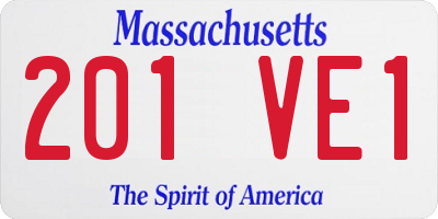 MA license plate 201VE1