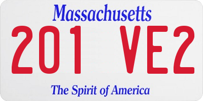 MA license plate 201VE2