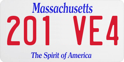 MA license plate 201VE4