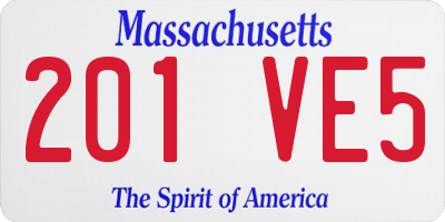 MA license plate 201VE5