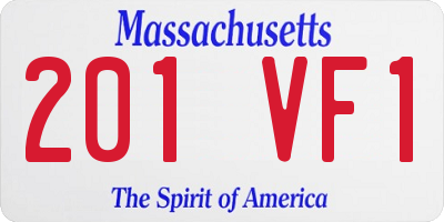 MA license plate 201VF1
