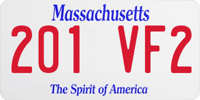 MA license plate 201VF2