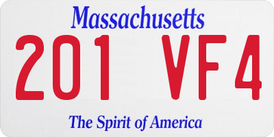 MA license plate 201VF4