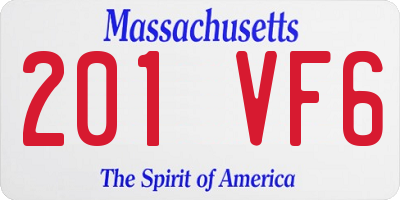 MA license plate 201VF6